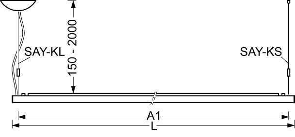 LED-Pendelleuchte 46W stail 4000K 6669lm alu 1LED LED nicht austauschbar sym IP20
