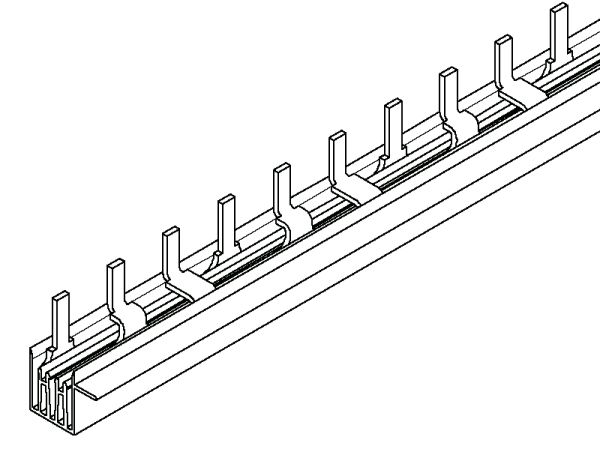 Phasenschiene 3ph 17,8mm 160mm 16qmm 80A Stift Isoliert