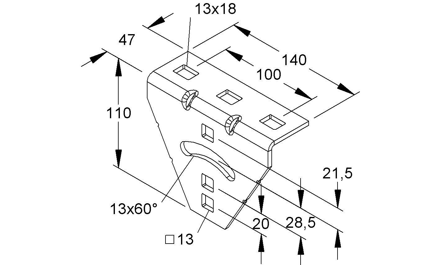 Wandanschlusswinkel U-Profil ST f/vz
