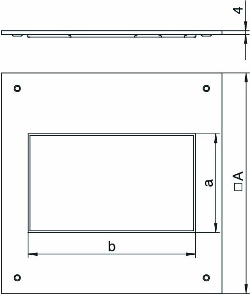 Montagedeckel ST rechteck trocken 282x282mm 4mm Abdeckung Montageöffnung