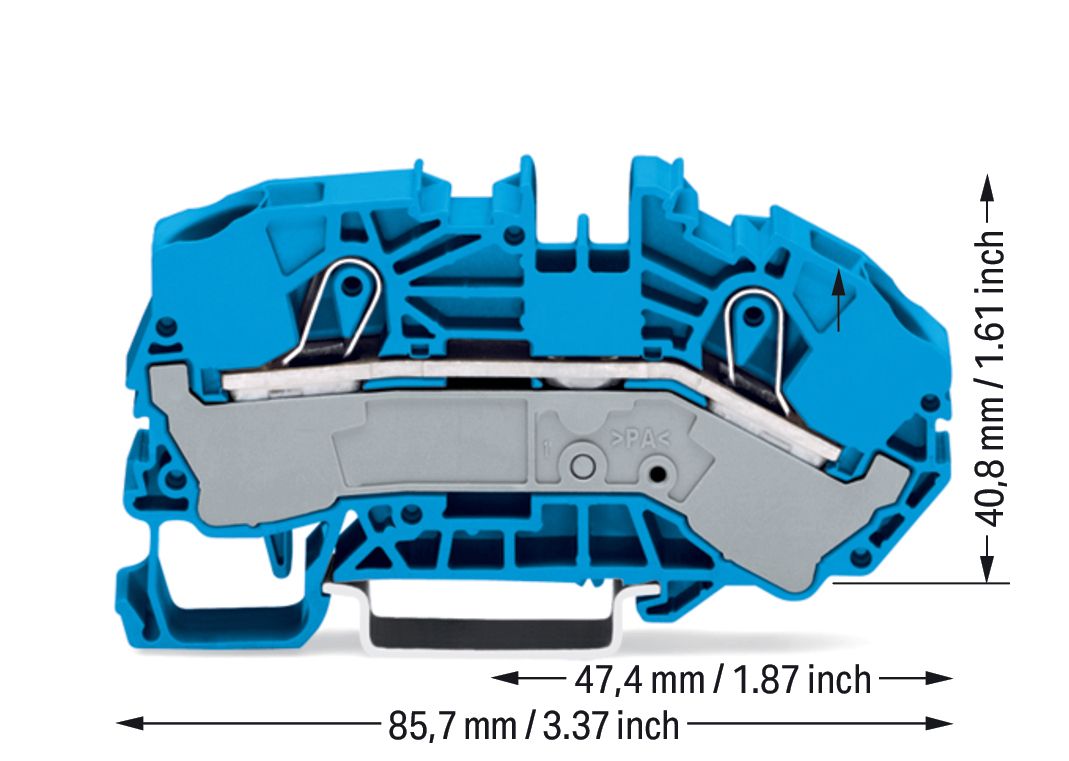 Reihenklemme 0,5-25qmm Serie 2016 1Etage 2kl bl 76A Hutschiene TH35