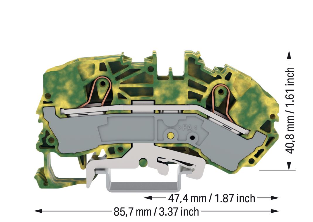 Schutzleiter-Reihenklemme Serie 2016 0,5-25qmm gn/ge 1Etage APL_erf.