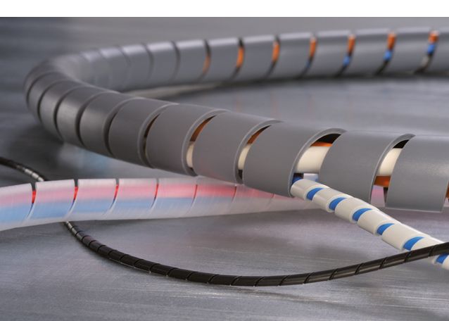 Spiralschlauch PE Ø4mm Ø5-20mm/Bü hfr sw Polyethylen (PE) UL94HB