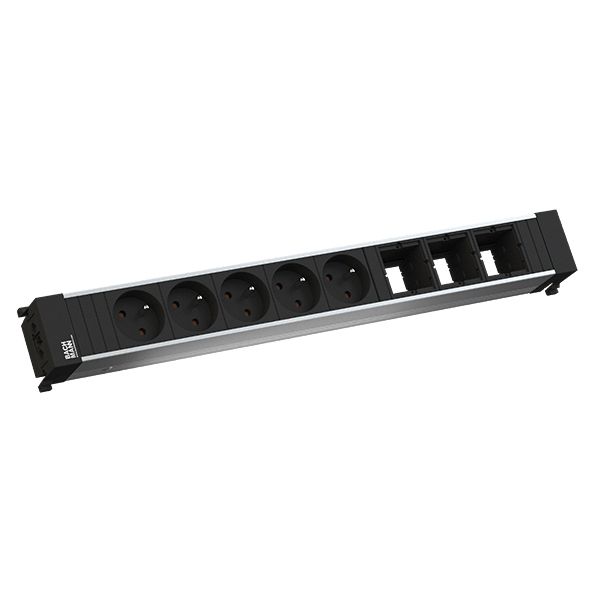 Steckdosenleiste 5f sw 90° IP20