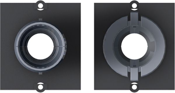 Zentralplatte Kabelausl 1 sw Schraubbef ohne 1f