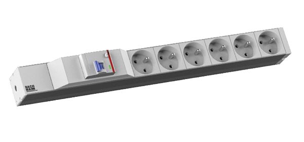 Rack-Stromverteilung 1HE 230V m.Sicherung Mit Sicherung