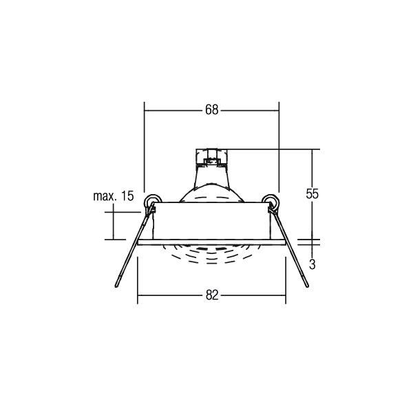 Einbaustrahler 13W Konv GX5,3 alu mt IP20 mediumstrahlend Ø/EB68mm