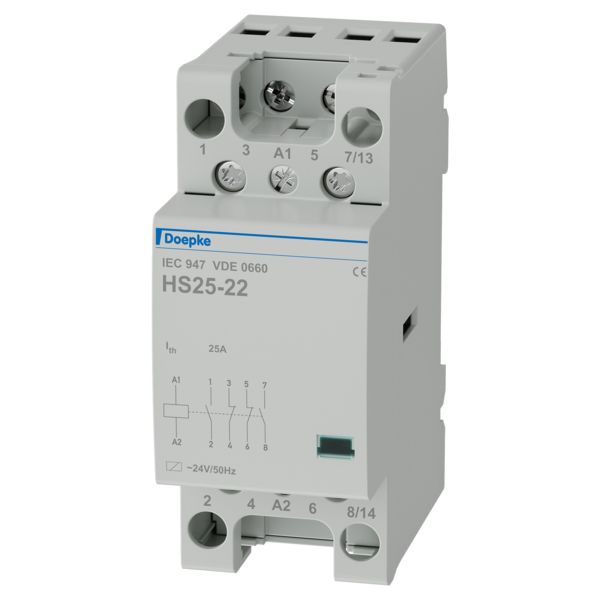 Installationsschütz 25A 24V/AC 440V/AC 2S 2Ö 3000W/AGL 1190VA/LL 2TE