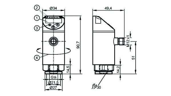 Druckwächter IP65 18-30V/DC