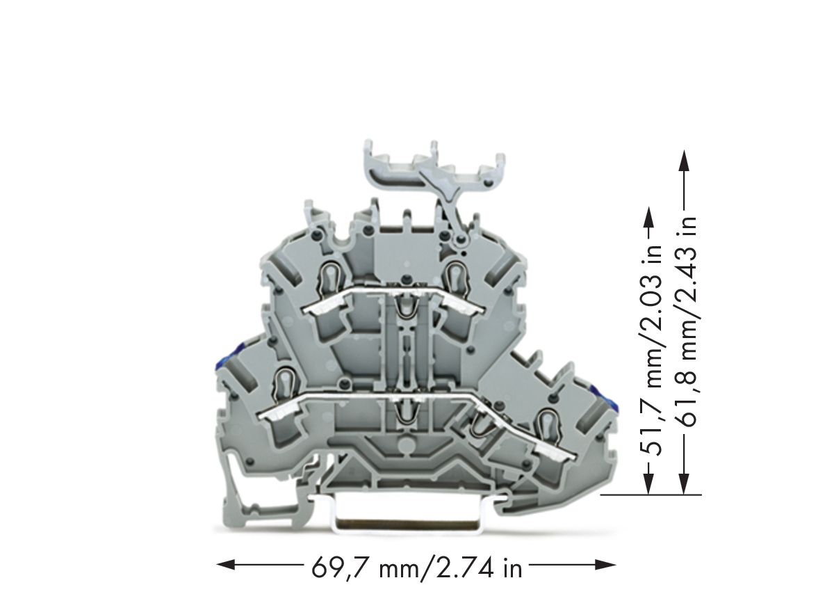 Reihenklemme 0,25-4qmm Serie 2002 gr 24A 2Etagen 2kl Hutschiene TH35