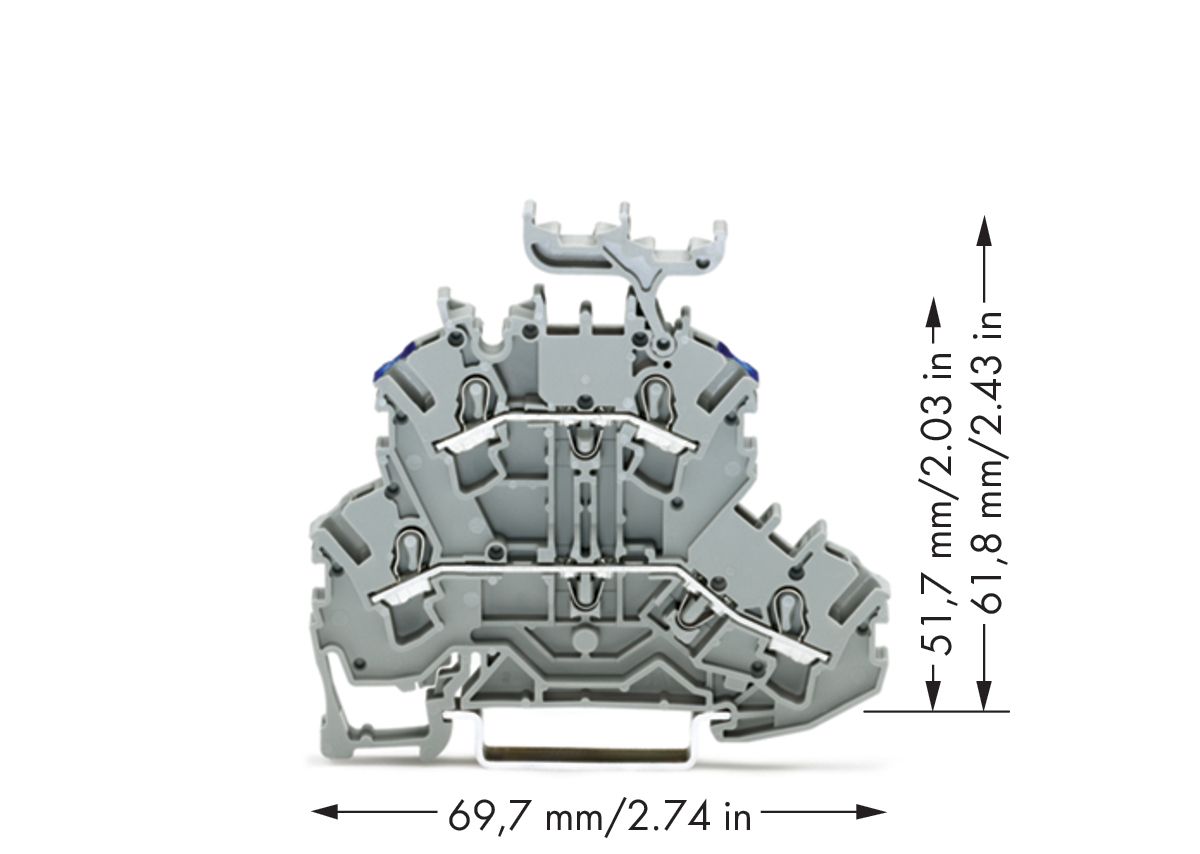 Reihenklemme 0,25-4qmm Serie 2002 gr 24A 2Etagen 2kl Hutschiene TH35