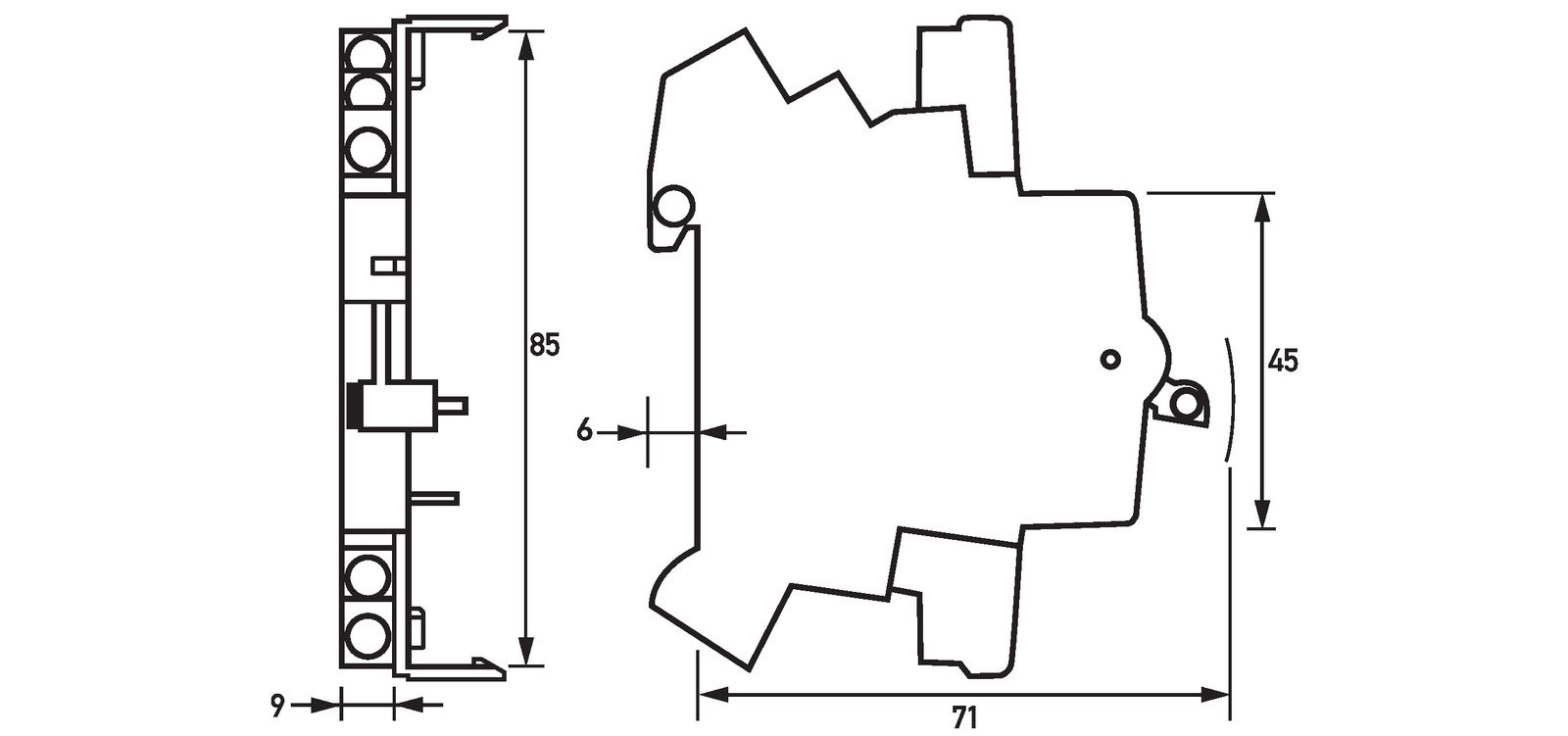 Fehlerschalter 1Ö 1W FI-Schutzschalt 6A Hilfsschalter/Fehlersignalschalter 230V
