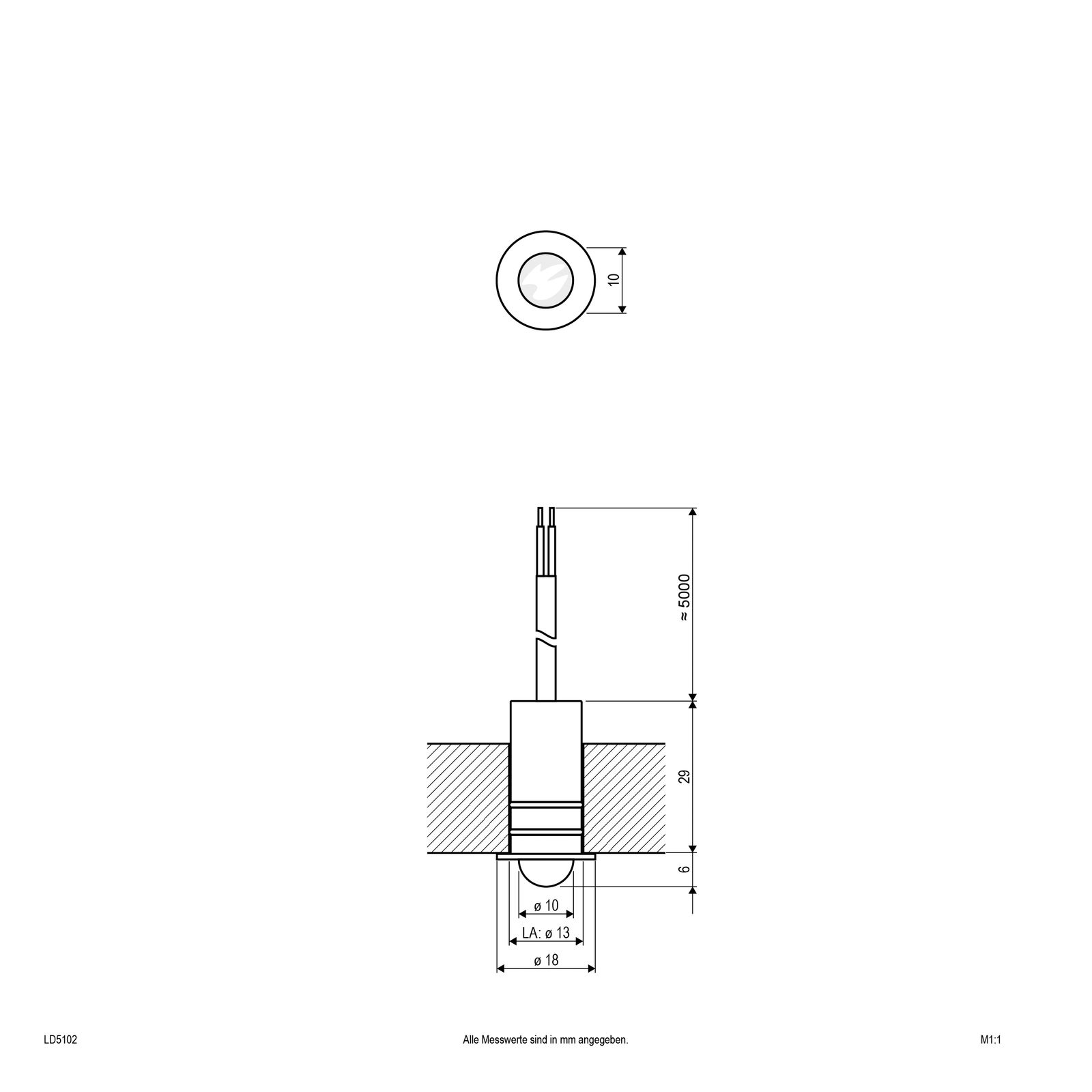 LED-Bodeneinbauleuchte 0,3W 3000K IP68 Konv LED nicht austauschbar 1LED edst