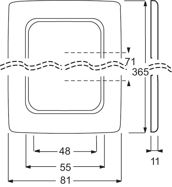 Rahmen 5f aws glz Reflex SI Kst f.GEB-K Unterputzmontage Thermopl