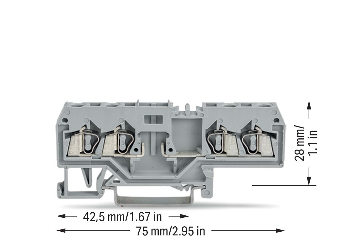 Reihenklemme 0,08-2,5qmm Serie 280 10A 1Etage 4kl gr Hutschiene TH35