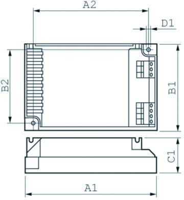 Vorschaltgerät 2x22-42W elektr f.T5-R MW f.TC-DEL 103x67mm