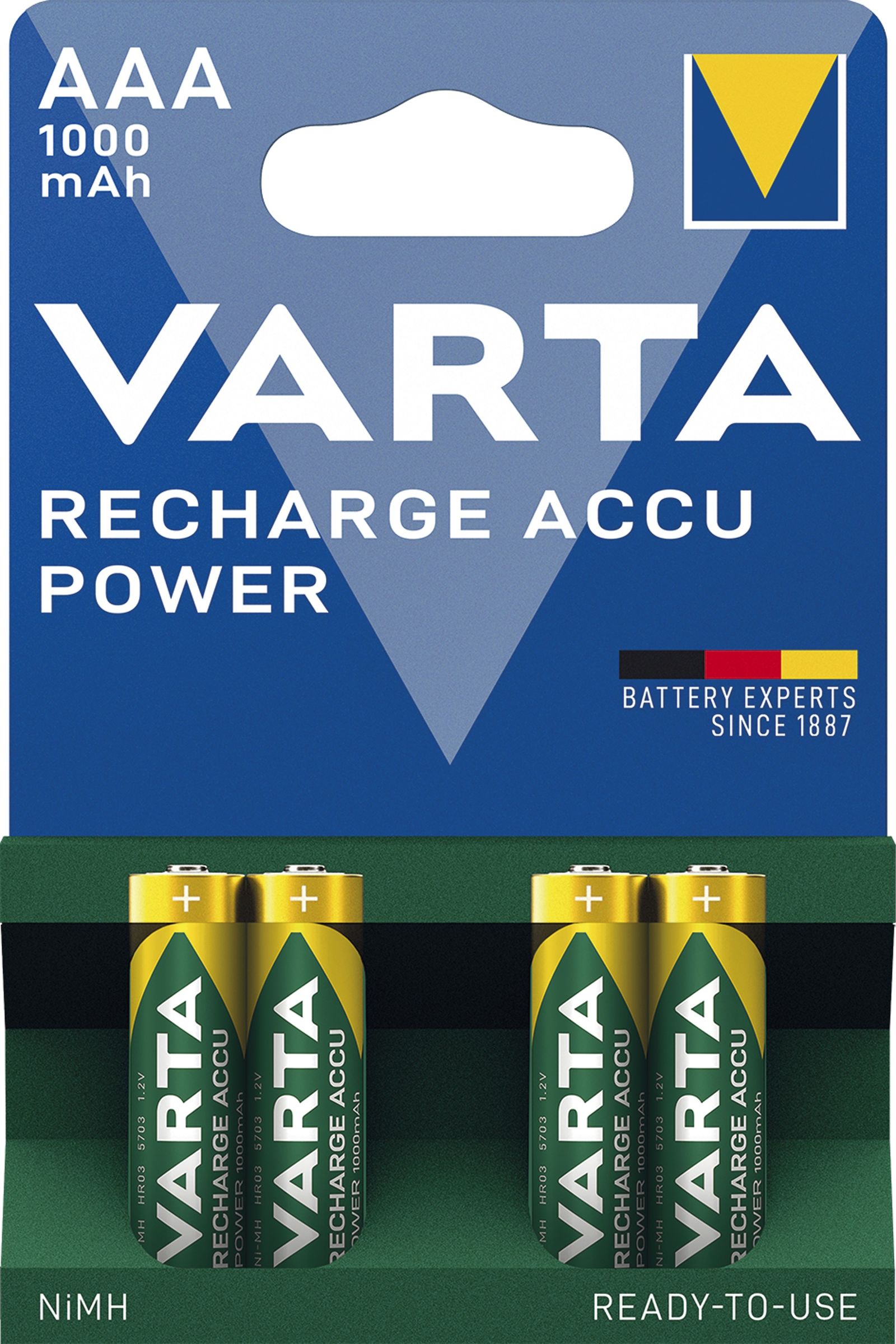 Akku Micro 1,2V AAA NiMH 1000mAh R3 Ø10,5mm