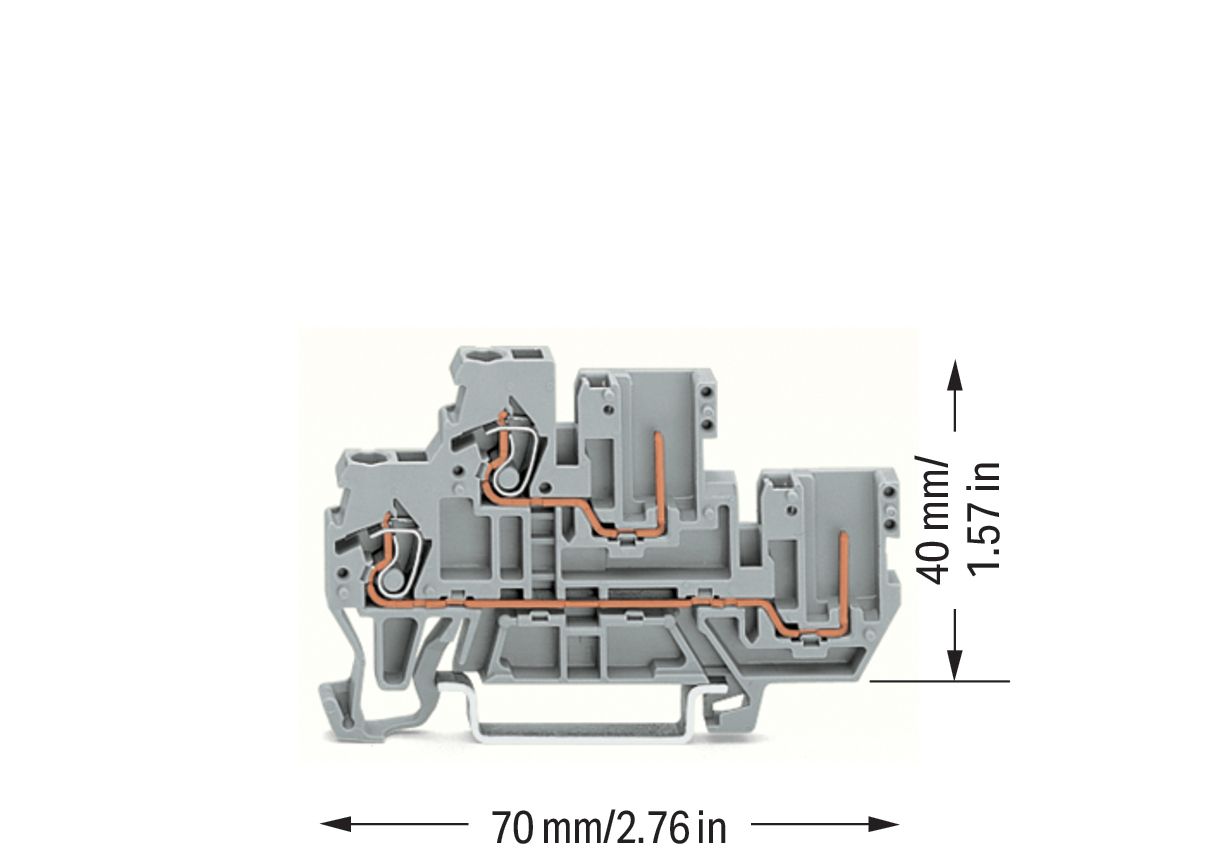 Reihenklemme 0,08-4qmm Serie 870 1Etage 2kl gr 16A Hutschiene TH35