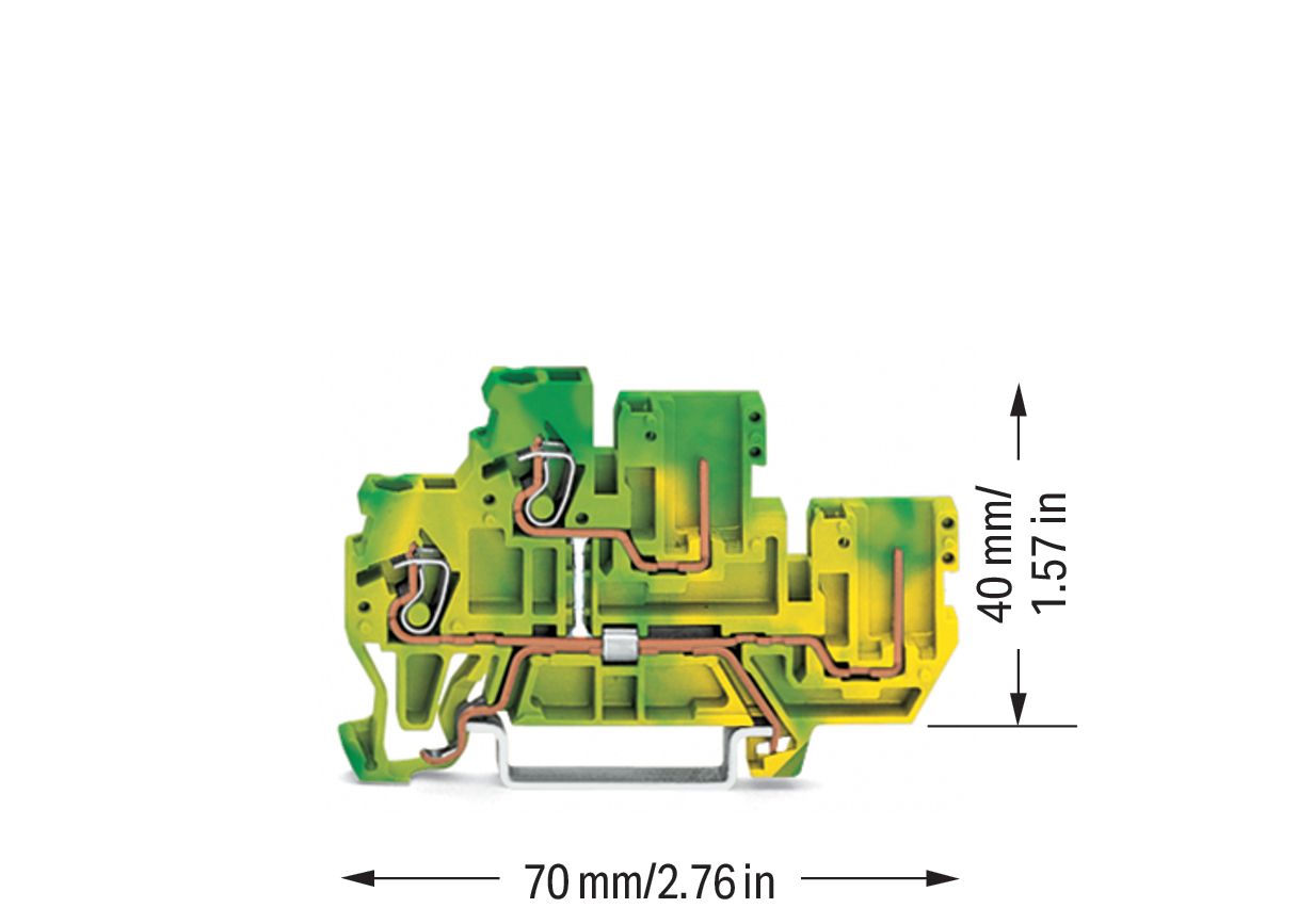 Schutzleiter-Reihenklemme Serie 870 0,08-2,5qmm gn/ge 2Etagen APL_erf.