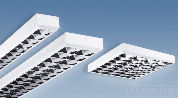 Rasterleuchte 2x58W T8 ws EVG IP20 G13 1550x310x100mm