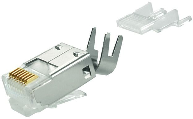 Modular-Stecker Cat6 RJ45 27-24AWG Litze Schirm massiv Crimp