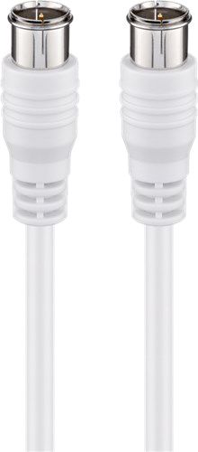 Koaxkabel konfektioniert F-Quick Stecker ws 75Ohm 2,5m 2f.gesch