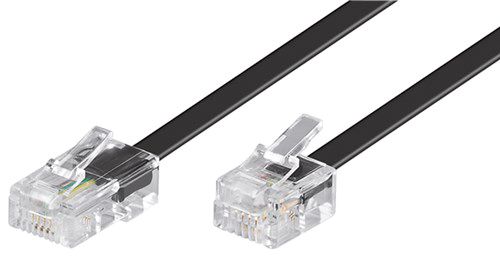 Telefonkabel 10m RJ11 RJ45 Stecker sw 4p