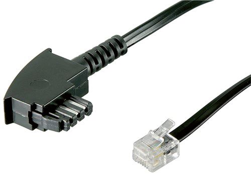 Telefonkabel 3m TAE-F RJ11 Stecker sw 4p