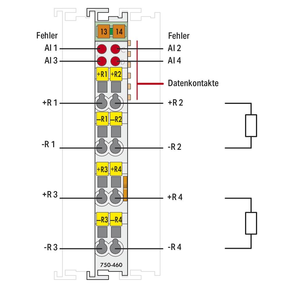 Analoges I/O-Modul DC Serie 750 24V Eingang Widerstandsthermometer