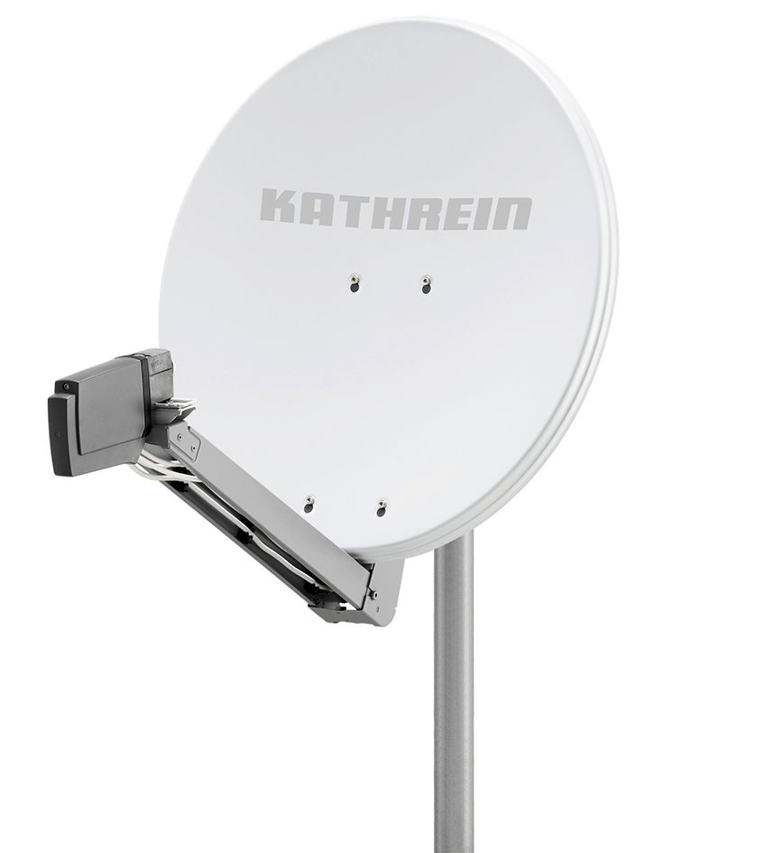 Satellitenantenne Alu 75cm graphit ST m.Masth spez.LNB-Aufn Multifeed offset