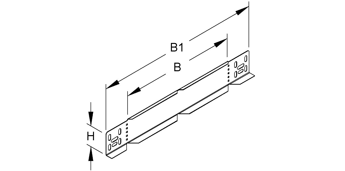 Reduzierstück Kabelrinne H=60mm Red sym B=222/100mm int.Verb