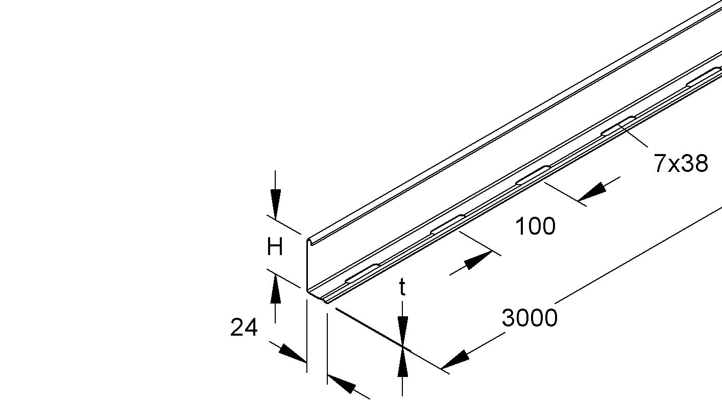 Trennsteg 47x3000mm Gitterrinne schraub Kabelleiter f.Gitterrinne f.Kabelrinne