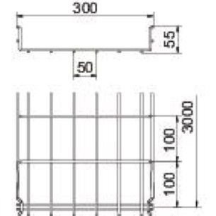 Gitterrinne U-Form GRM-Serie Klickbef 55x300x3000mm int.Verb 12900qmm