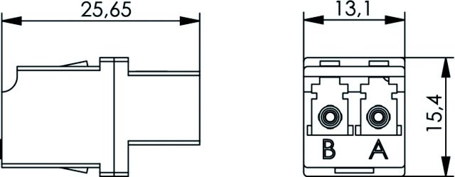 LWL-Kupplung LC-D LC-D Singlemode und bl Kst Keramik einrasten