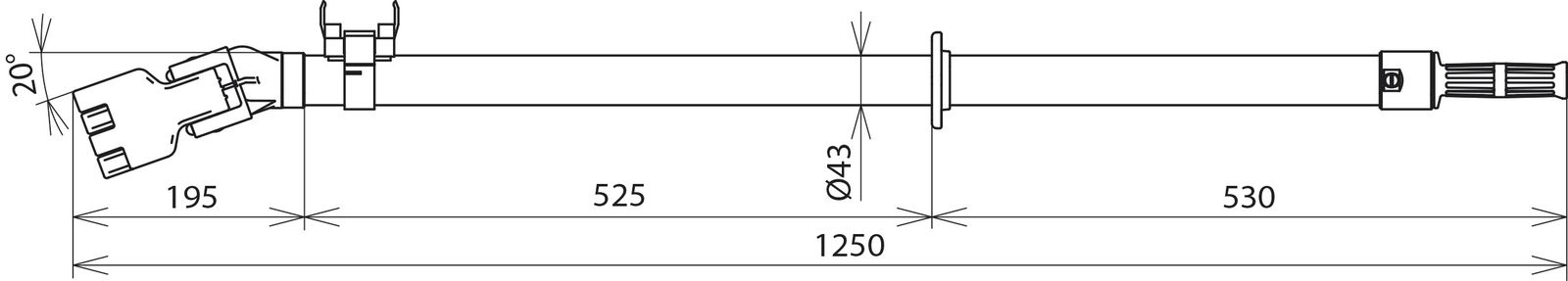 Sicherungszange 1-36kV 1250mm Ø43mm Innenraum- und Freiluftanlagen 195mm