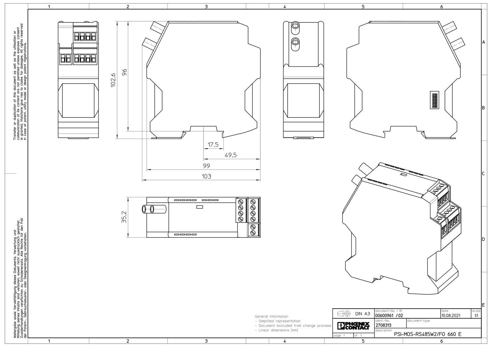 SPS-Kommunikations-Modul 1HW/RS485