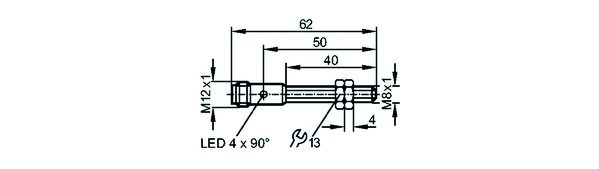 Induktivsensor 10-36V Zylinder_Gew IP67 M12 bündig Edst