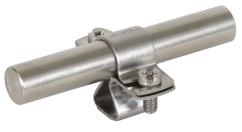 Stangenhalter Blitzsch m.Schraubsch M8 Ø16mm V2A Edelstahl (V2A) Bohrung/m.Gew