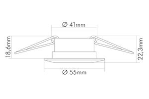Einbaustrahler 20W Konv GZ4 chr glz IP20 ST Ø/EB45mm