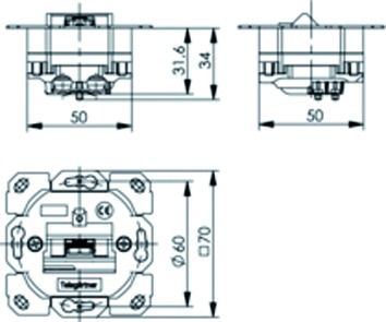 Anschlussdose Cat6A 1xRJ45 LSA Kanaleinb schräg