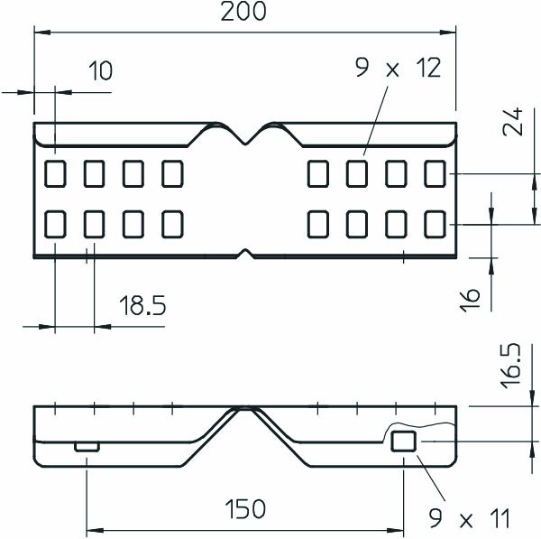 Verbinder Kabeltrag ST Schraubverb 200mm Kabelleiter Geeignet für Kabelleiter