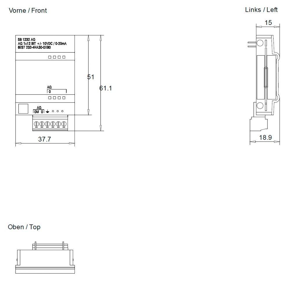 SPS-Analoges E/A-Modul SIMATIC 1Ausg Ausg.Spg Spannung Strom Schraub
