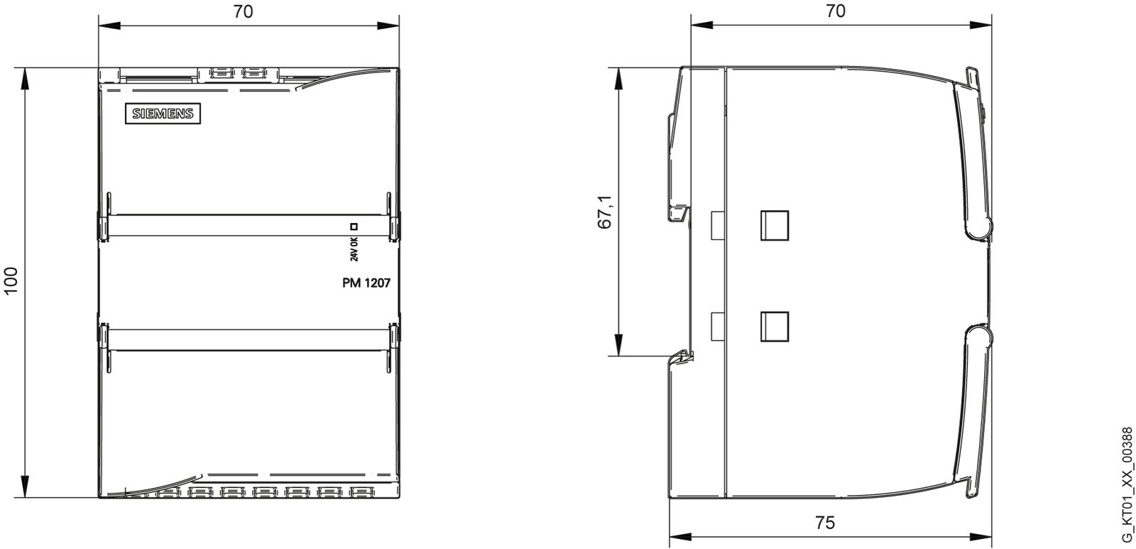 Gleichstromversorgung REG 24V 60W 230VAC 2,5A f.Reiheneinb Kurzschlussf IP20