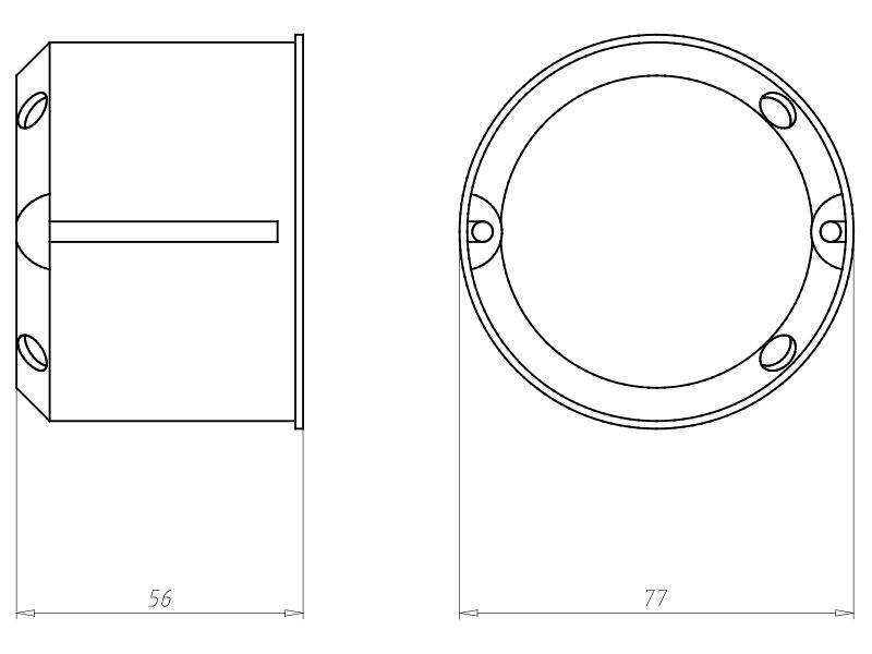 BSdose E90 HW Ø74x54,5mm Kst IP3X rnd Brandschutzdose VerbDose/kast