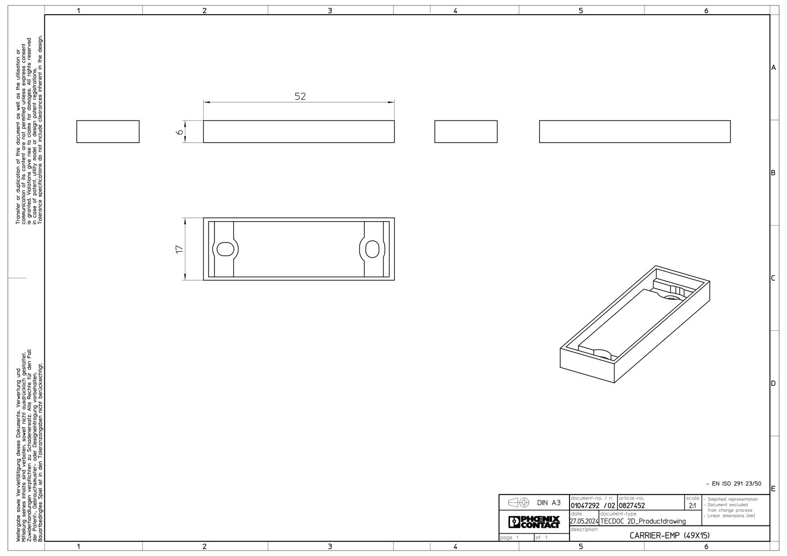 Klemmenmarkierung sw RM=52mm unbedr