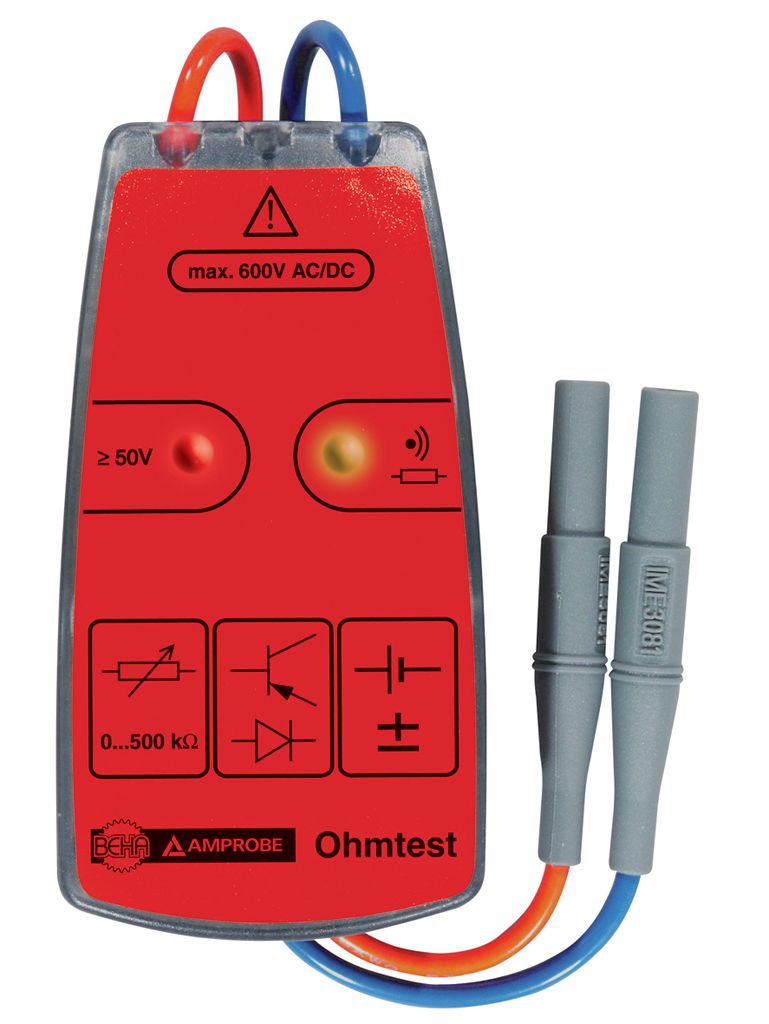 Durchgangsprüfer opt/akust 500000Ohm Fremdspannungsfest › 50 V AC/DC