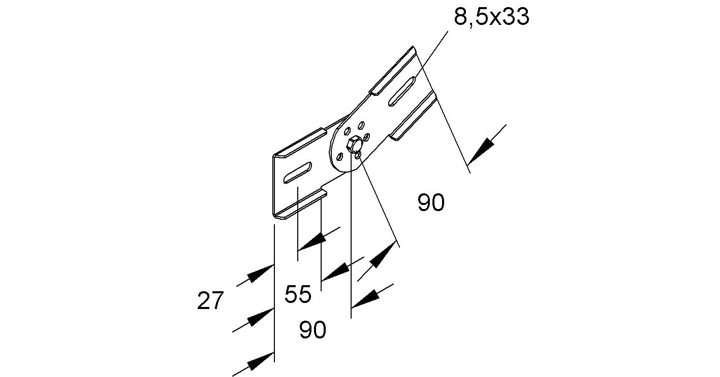 Gelenkverbinder ST Schraubverb 180mm 200-600x60mm Geeignet für Kabelleiter
