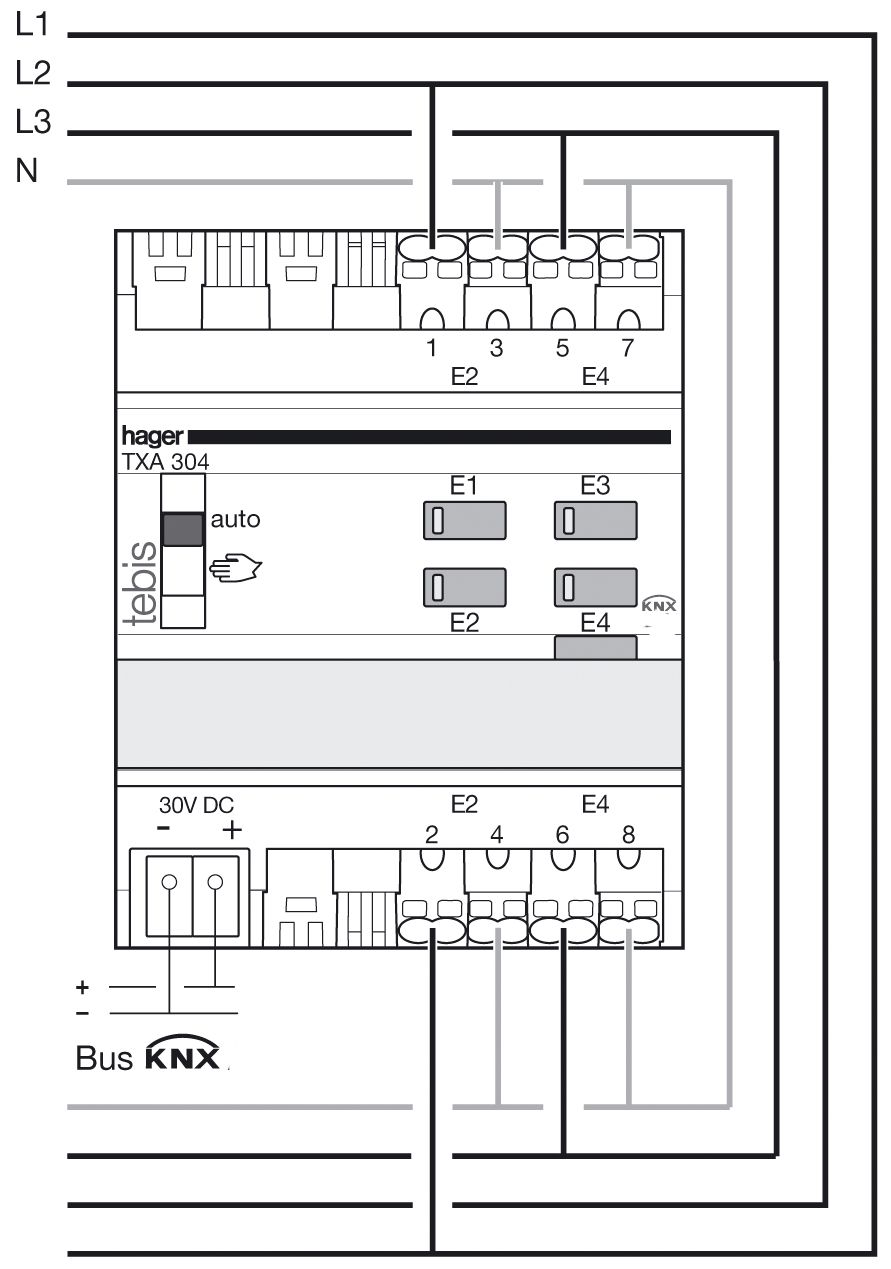 Binäreingang KNX REG 4TE LED 4f m.LED-Anz