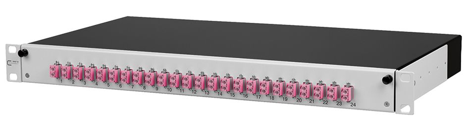 LWL-Patchpanel 24f LC-D 1HE OM4 19Zoll m.Pigtails max:24f
