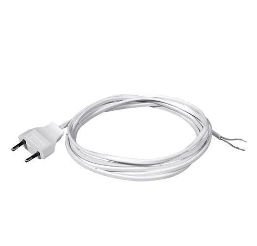 Netzanschlussleitung 3m 2x0,75qmm ws Euro-Stecker (CEE 7/16) Aderendh